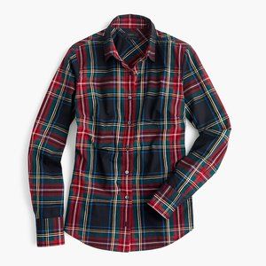 J. Crew Perfect Stewart Tartan Plaid Shirt Sz 00P